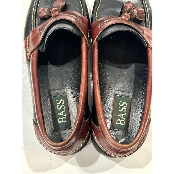 Bass Marine Men’s 10 Black Brown Leather Tassel Loafers Comfort Casual Shoes main image 15
